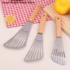 Stainless Steel Slotted Turner Fish Frying Shovel High-temperature Frying Shovel With Wooden Handle Fan-shaped Shovel Household