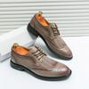 Leather Shoes Men's 2025 Men's Loafers Shoes Lace-Up Hollow Small Leather Shoes Brock Business Casual Shoes Men's