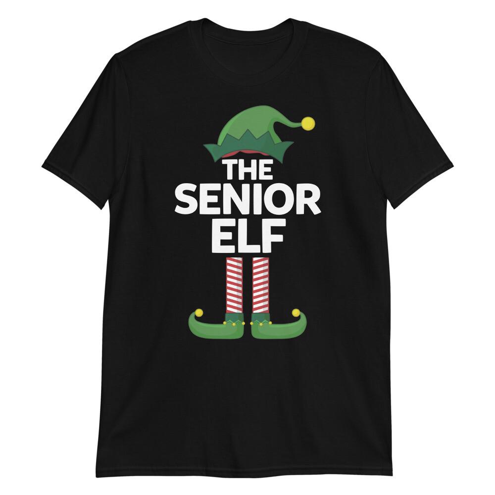 THE SENIOR ELF Unisex T-Shirt Family Funny Christmas Holiday Elves Matching xMas