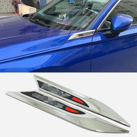 2*For Honda Civic 2022-2023 Chrome Fender Side Body Emblem Hood Trim Decor Cover