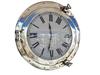 Chrome Deluxe Class Porthole Clock 20" - Chrome Wall Clock - Nautical Theme Clock - Nautical Decor 9HK-358-L91