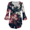 Button Down Shirts For Women Print Tunic Summer Tops Dressy Casual Bell 3/4 Sleeve V Neck Spring Blouses