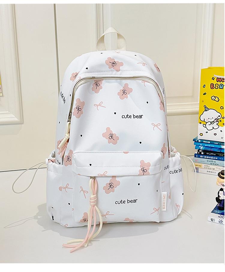 

Middle school student schoolbag small fresh love printed girl backpack ultra-light large capacity soft cute girl travel backpack рожевий