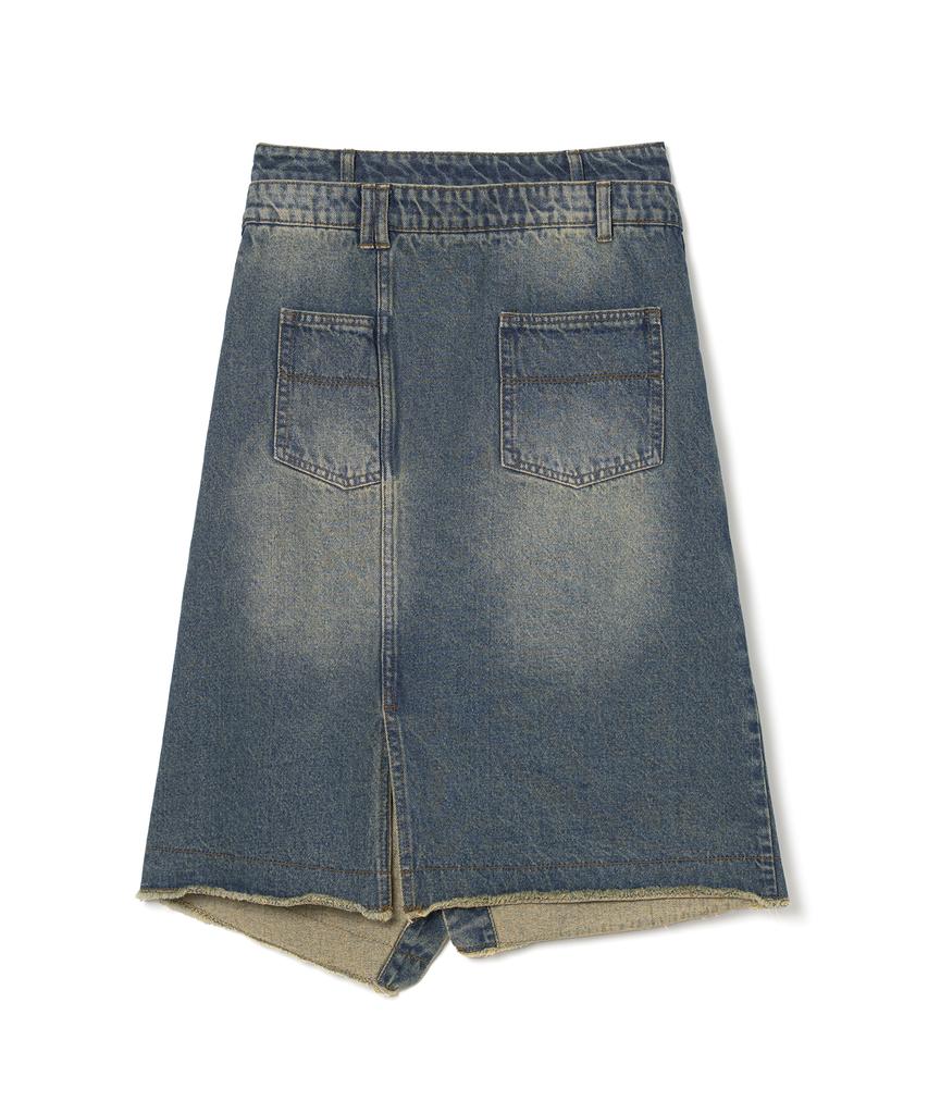 Milo Woman Denim Midi Wrap Skirt [Blue]