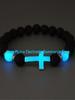 Luminous Volcanic Stone Beaded Cross Bracelet - Fashionable & Unique Jewelry Gift