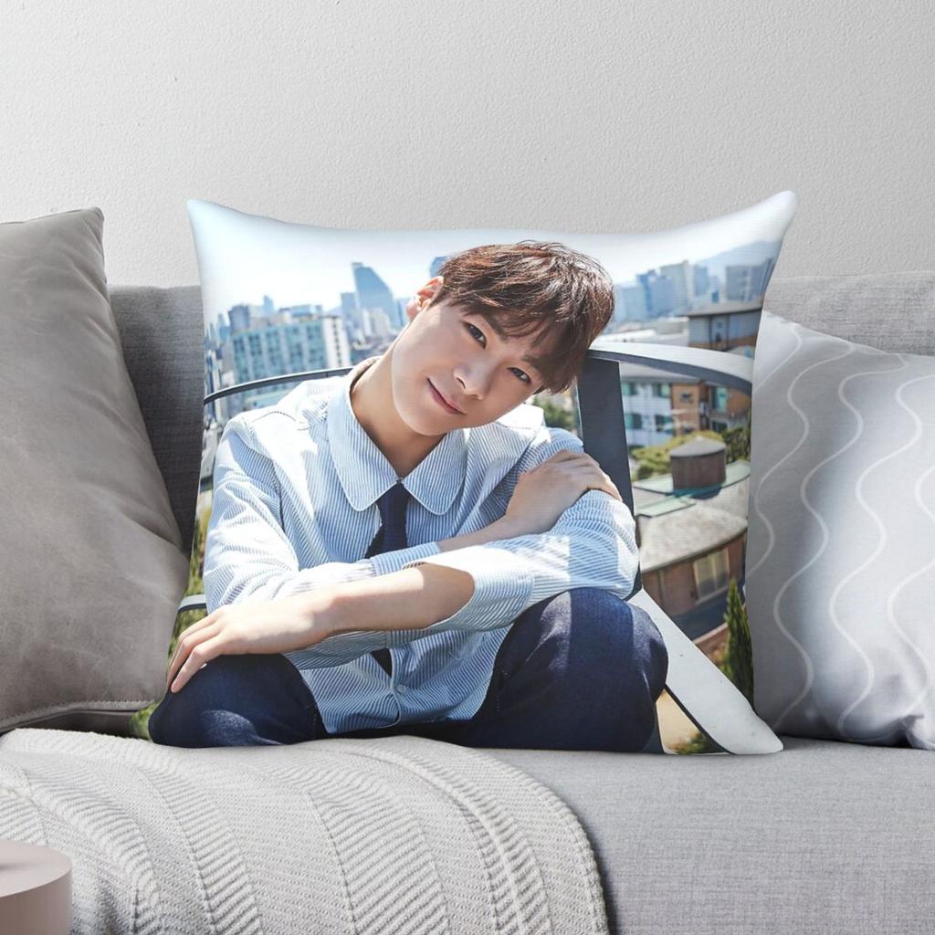Moonbin Astro Dream Square Pillowcase Polyester Linen Velvet Pattern Zip Decorative Bed