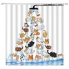 Animal Shower Curtain, Cartoon Cat Dog Bathtub Shower Cute Kids Boys Girls Bathroom Decorative Shower Curtains