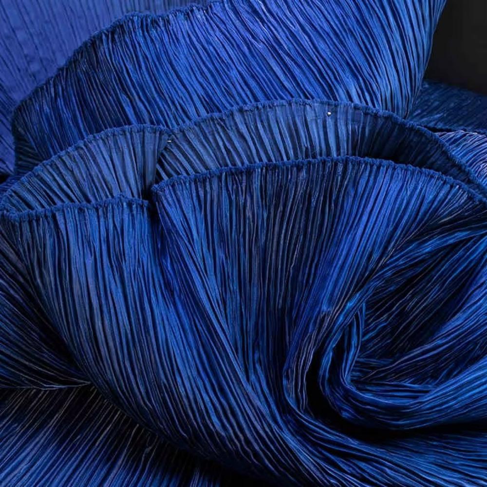 Glänzender Glanz Geschmiedeter Plissee-Stoff DIY Kleiner Knitterstoff Wasserglanzstoff Bühnenhintergrund