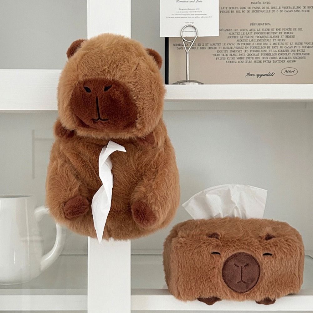 

Portable Capybara Tissue Box Large Capacity Backseat Hanging Tissue Bag Cute Paper Organizer Home Style 1