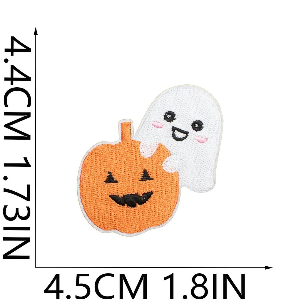 Ghost Embroidery Cloth Sticker Halloween Piao Ghost Patch Sticker Festive Atmosphere Dress Up Embroidery Label Pumpkin Spider Web