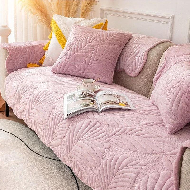 Universal Non-slip Corner Sofa Cover Thicken Plush Sofa Cover Towel Winter Warm Sofa Towel Couch Slipcovers for Living Room