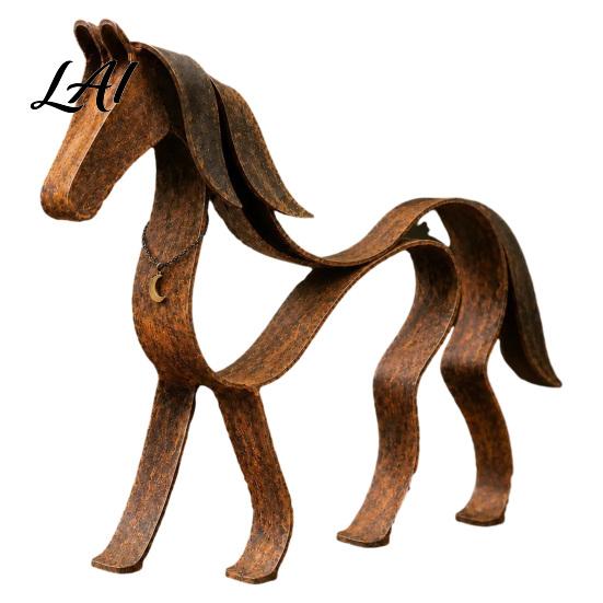 Creative Housewarming Gift Vintage Metal Horse Figurine Handcrafted Rustic Sculpture Art Statue Exquisite Birthday Present Modern Desktop