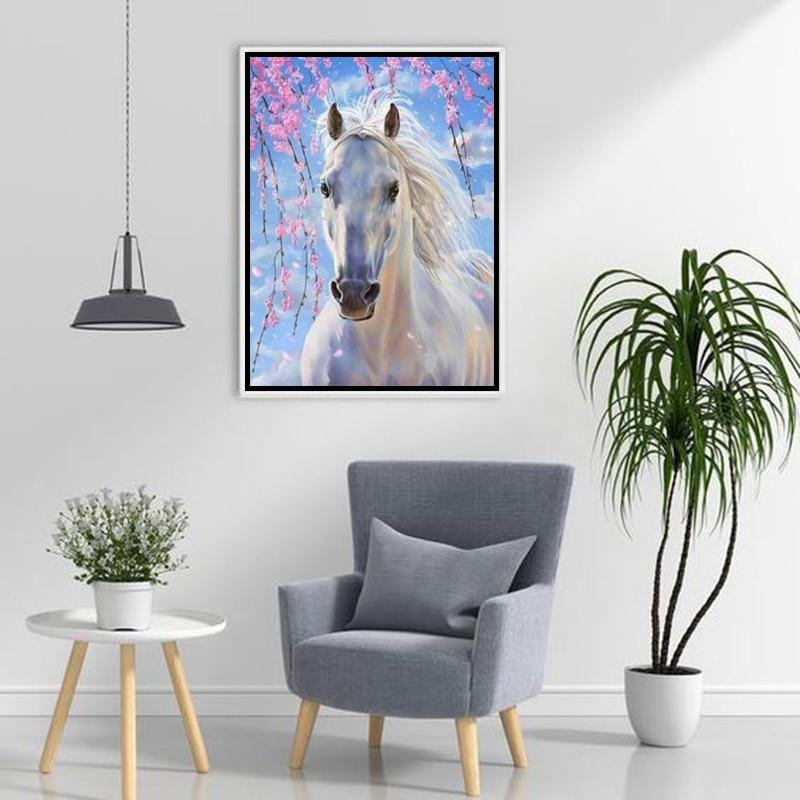 Diamond 5d Horse Diy Painting Full Round Mosaic Animal Diamont Embroidery Cross Stitch Rhinestone Handmade Home Decor