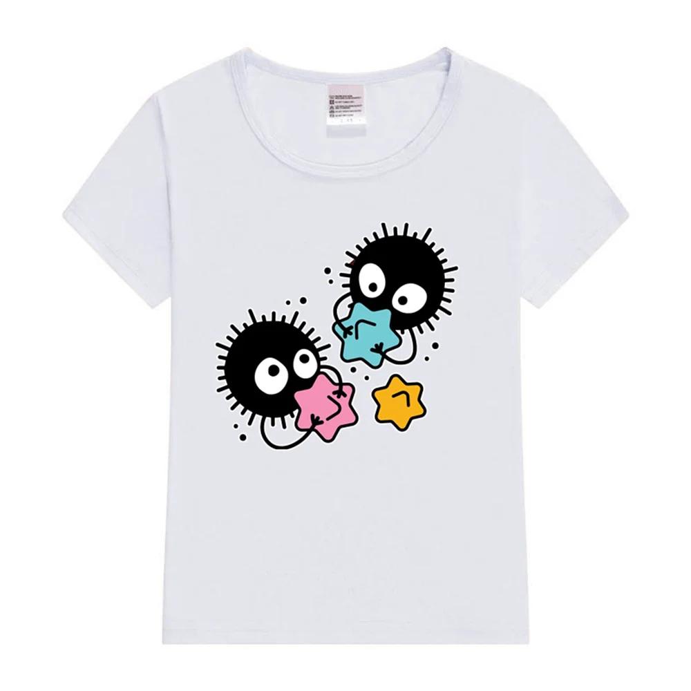 Soot Studio Ghibli Womens TShirt Kawaii TShirt Summer Short Sleeve Tees Cartoon Animal Kawaii Tops Tshirt