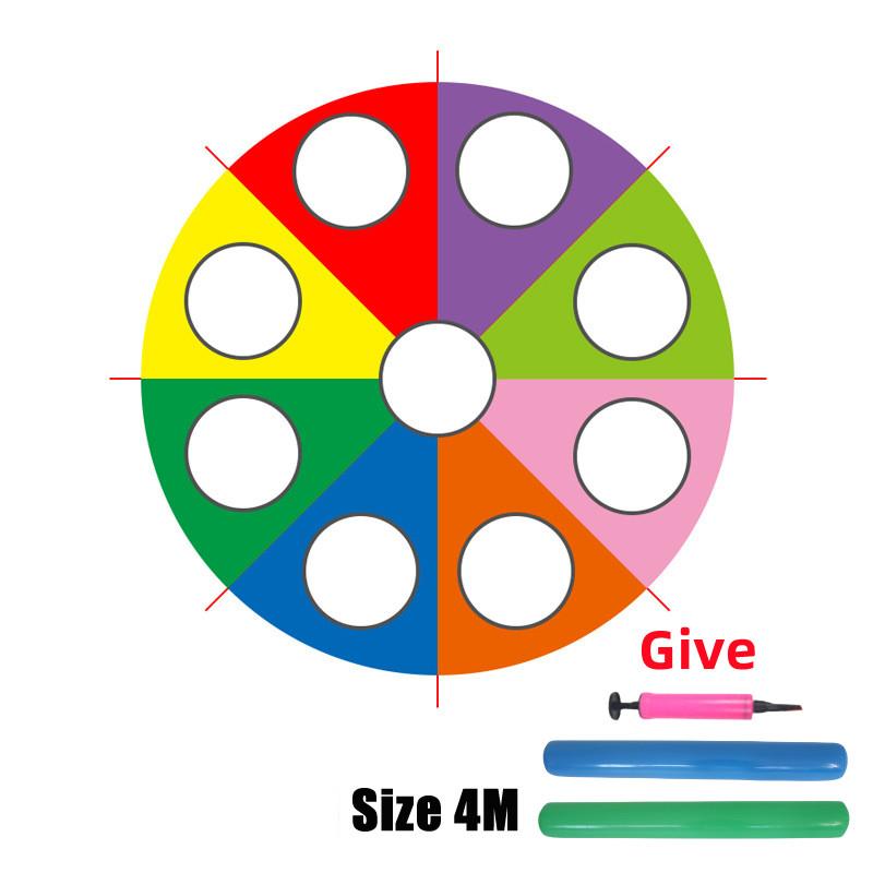 Colorful Rainbow Umbrella with Holes Hitting the Ground Mouse Mats Children's Gatherings Outdoor Sports Sensory Integration