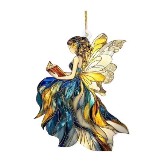 Platta akrylhänge med djur, färgglada solfångare för fönsterhänge, julgranspynt, trädgårdsdekoration, handgjord present till fjärilsälskare