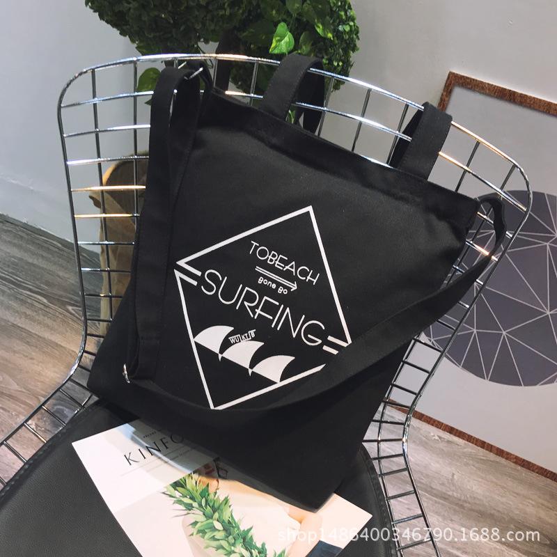 Fashion canvas backpack single shoulder oblique span female student schoolbag leisure arts college style portable environmental protection bag