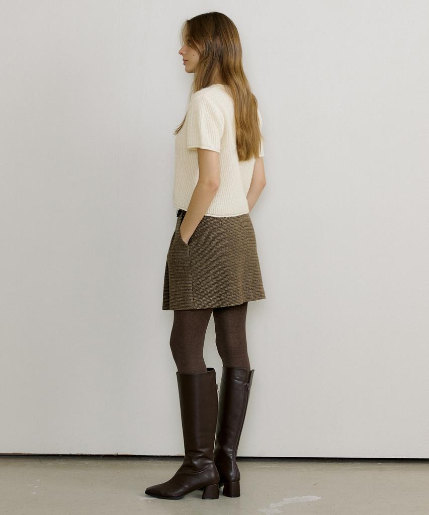 Otte Alia Alpaca Check Skirts_Brown