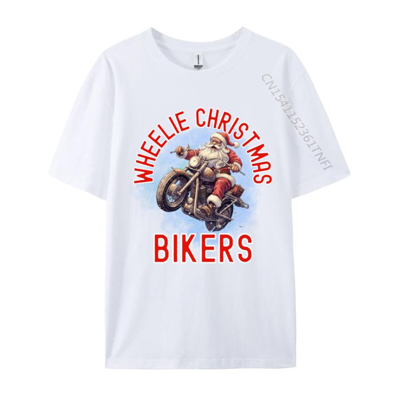 Рождественский мотоцикл Санты Сани Разрешены Вилли Смешная футболка для мужчин Смешная хлопковая футболка для мужчин Большой размер Camisas Hombre S