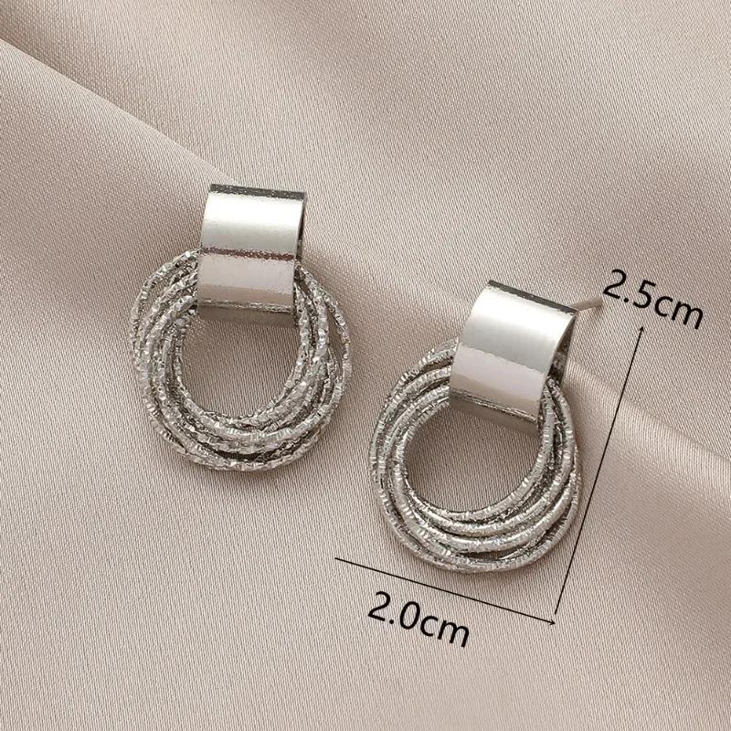 Retro Metal Gold Multiple Small Circle Stud Earrings for Women Korean Jewelry Fashion Wedding Party Earrings Jewelry Gift