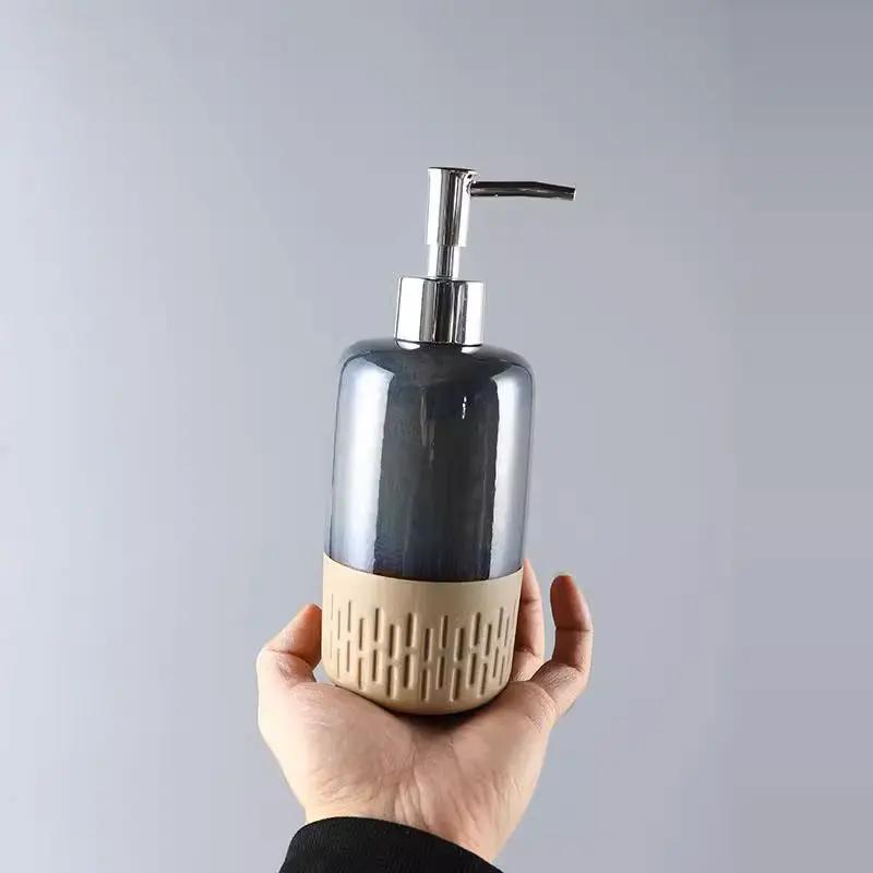 450ml Ceramic lotion bottle press bottle household hotel shampoo bath gel hand lotion conditioner bottle soap dispenser