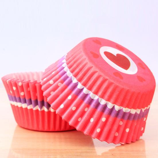 Jednoduchý DIY kreslený vzor Premium Cupcake Liner Bezpečná do mikrovlnné trouby Kuchyňské nástroje Košíček na muffiny