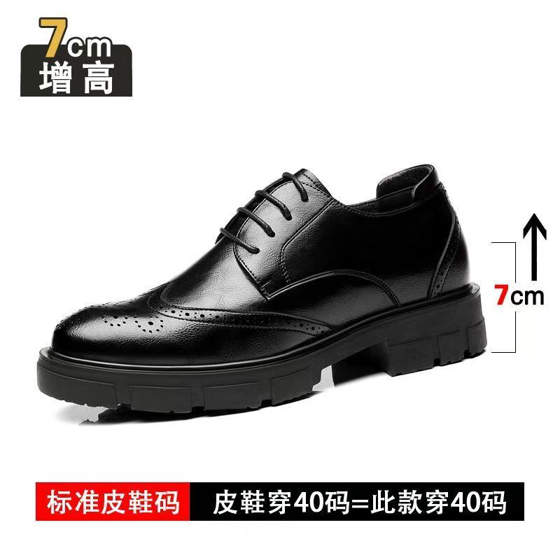 Inner heightening leather shoes men's 10cm retro clothing casual heightening shoes 8cm British men's shoes flow