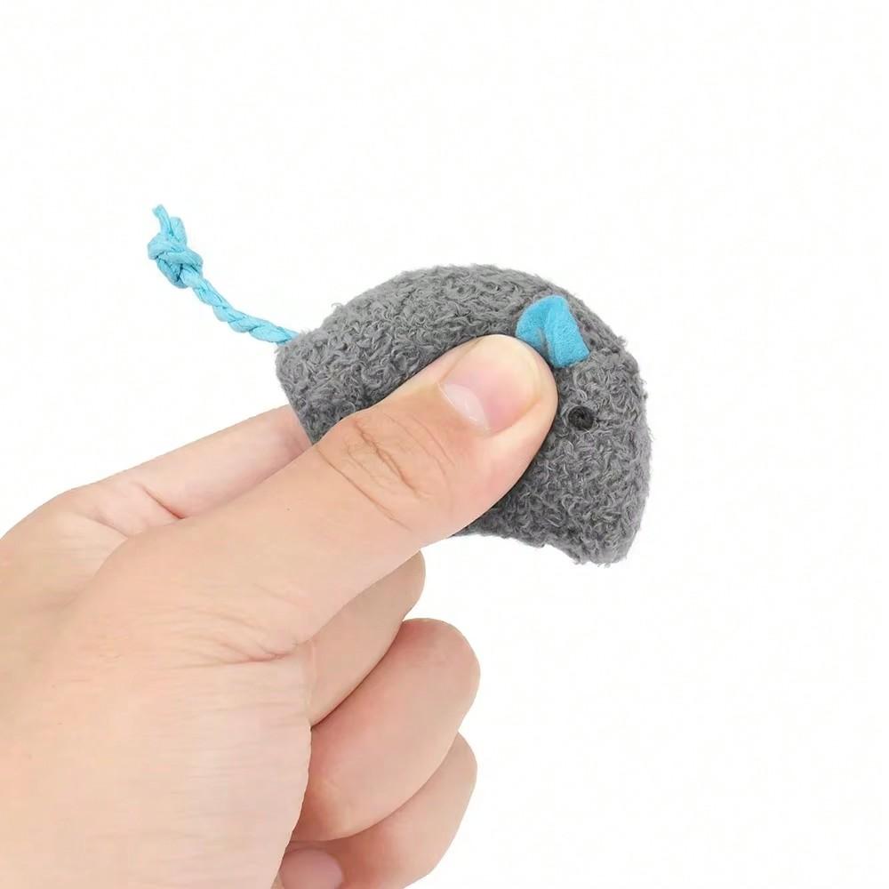 Set Rattle Cat Mouse Toy Imitation Fur Cat Mouse Toy Interactive Cat Game Toy Indoor Cat Toy