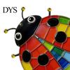 Outdoor Wall Art for Fence 2Pcs Colorful Acrylic Ladybug Stickers, Adhesive Insect Stained Glass Style Decor Cute Decoration Garden 2D Hanging