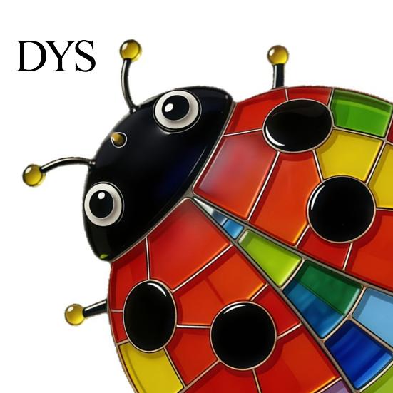 Outdoor Wall Art for Fence 2Pcs Colorful Acrylic Ladybug Stickers, Adhesive Insect Stained Glass Style Decor Cute Decoration Garden 2D Hanging