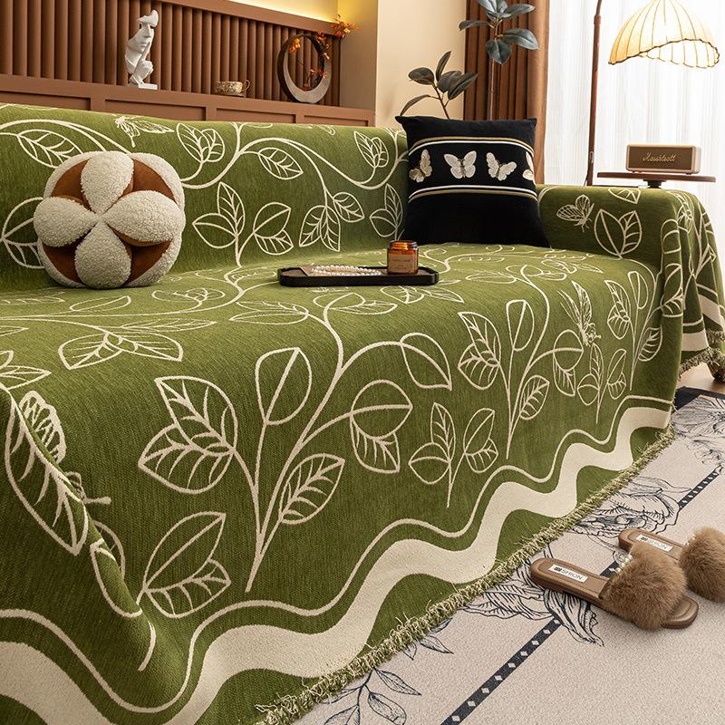 

Premium Leather Sofa Cushion Autumn And Winter New Plush One-Piece Straight Non-Slip Seat Cushion Sofa Cover 180*130cm
