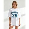 Oversized T Shirt Black Dreamer 29 New York City Print Casual Streetwear For Women