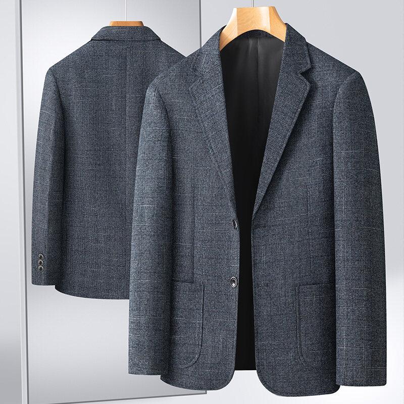 Men's Blazer Coat Fashion Middle-aged Business Casual Professional Wear Casual Loose British Style Sub-trend Four Seasons Suit