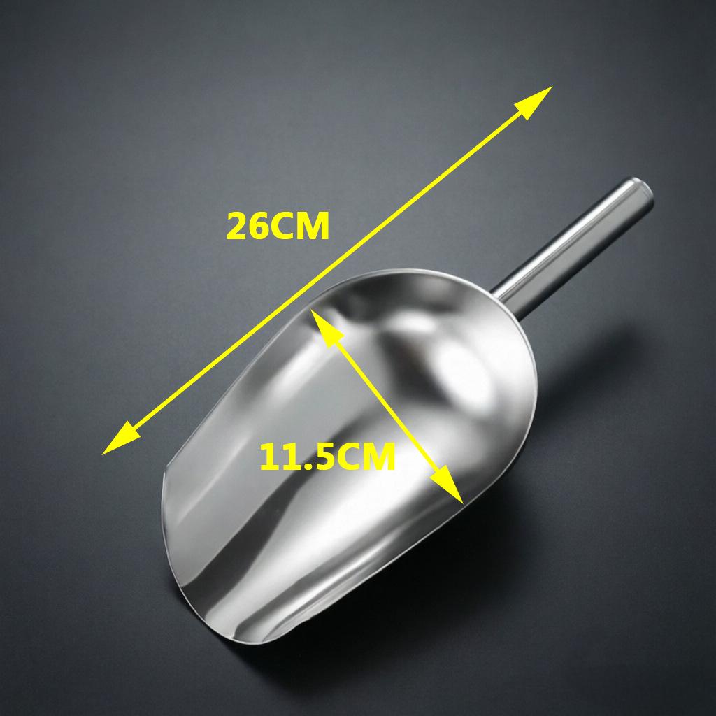 Stainless Steel Thickened Ice and Food Shovel for Tea and Milk Shops