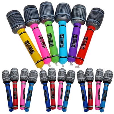 5-100Pcs 24cm 30cm 70cm Inflatable Microphones Balloon  Random Color  Music Party Microphone Props Karaoke 80s 90s Party Decor