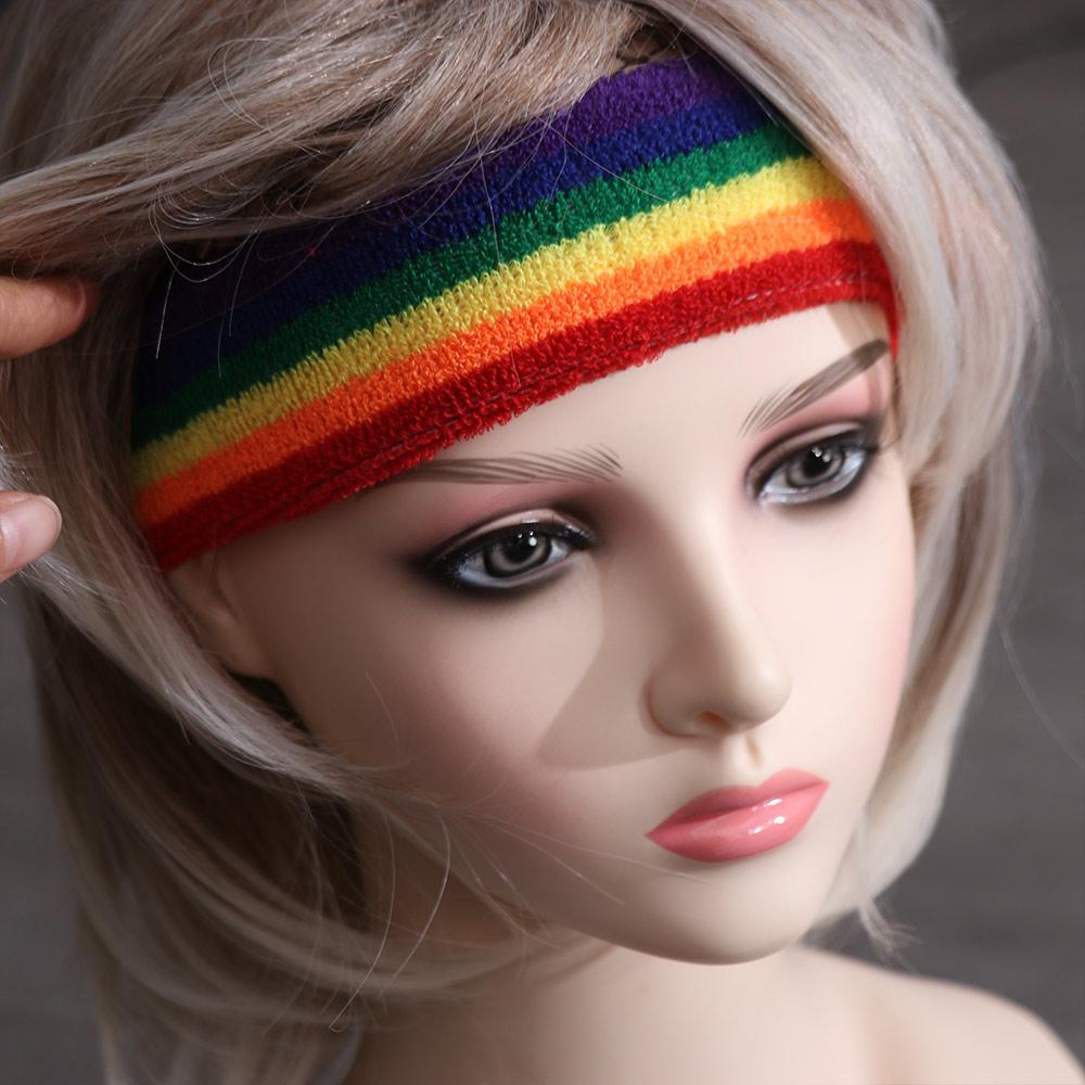 Polyester Athletic Sweat Bands Colorful Fitness Wrist Brace  Sports Accessories