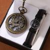 Butterfly Hollow Carved Quartz Pocket Watch Necklace Pendant Gifts For Women Man with Fob Chain