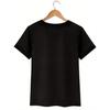 European Size [New Arrival] joyful Face Print Holiday T-Shirt, Women's Casual, Vacation, Short Sleeve Round Neck, Spring/Summer, Machine Washable