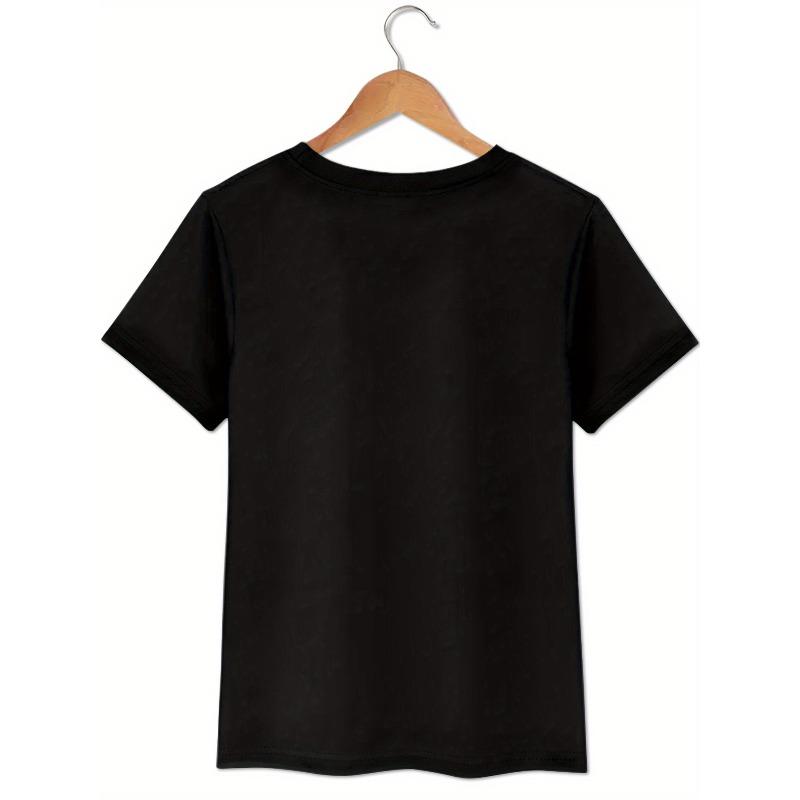 European Size [New Arrival] joyful Face Print Holiday T-Shirt, Women's Casual, Vacation, Short Sleeve Round Neck, Spring/Summer, Machine Washable