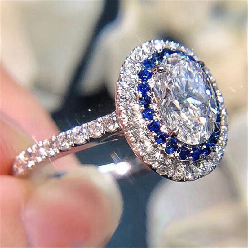 CopperShiny Oval Cubic Zirconia Ring For Women Engagement Wedding Luxury High Quality Fine Jewelry