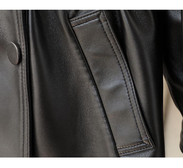 Dámská luxusní krátká motorkářská bunda z ovčí kůže podzim/zima 2024