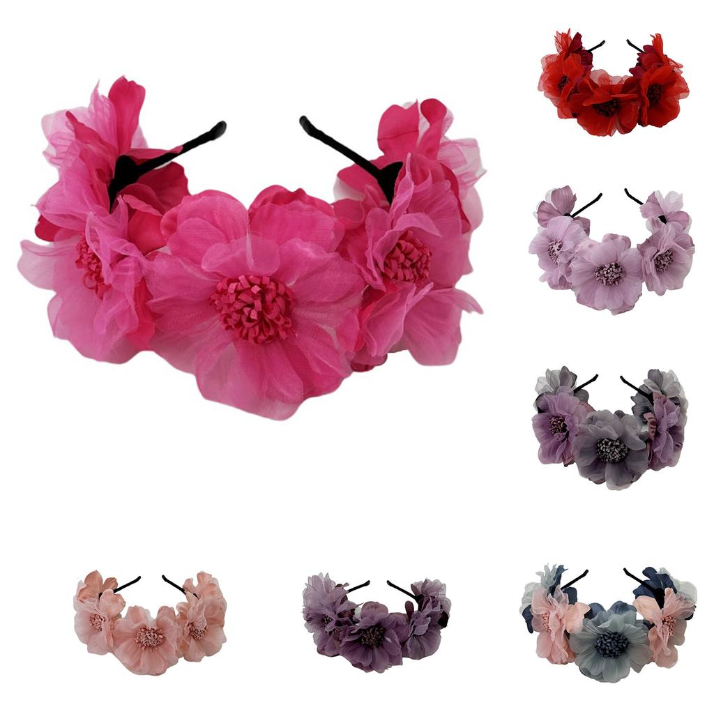 Daisy Flower Headbands Women Bridal Wedding Hair Hoop Simulation Rose Hairhoop for Daily Wear and Special Occasion