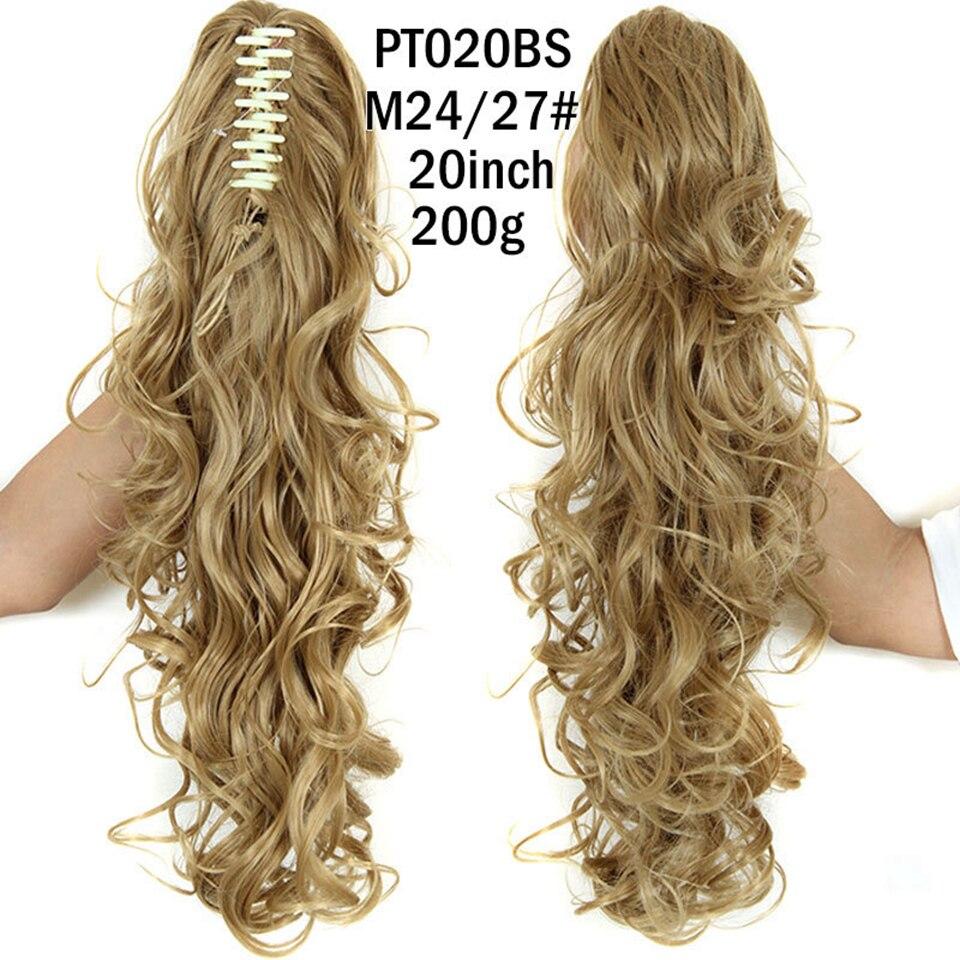 20Inch Synthetic Women Claw On Ponytail Clip In Hair Extensions Wavy Curly Style Pony Tail Hairpiece