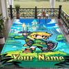 Custom Text Zelda Pattern Floor Rug Soft Indoor Carpet Mat Living Room Bedroom