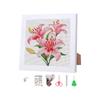 DIY Cross Stitch Kit with Floral Pattern Includes Fabric Needle Thread Scissors and Frame for Home Decoration and Craft Projects