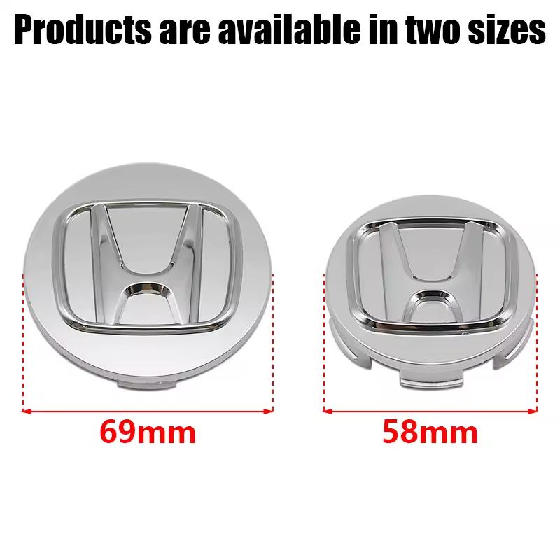 4Pcs/set 69mm 58mm Car Wheel Center Hub Caps Rims Cover Logo For Honda Civic Accord Fit CRV Jazz Odyssey Insight Legend HRV