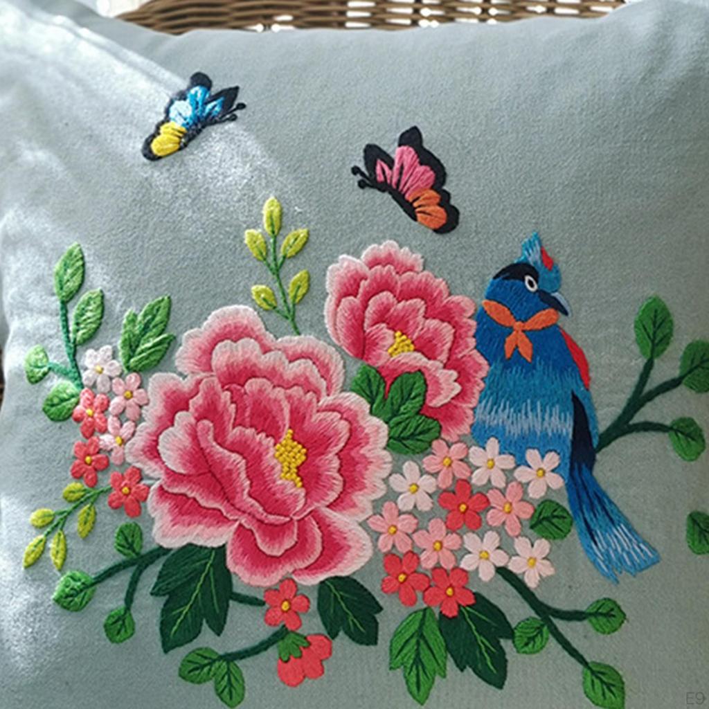 Embroidery Pillow Covers Kit Crafts Sofa Decoration Sewing Supplies for Beginners