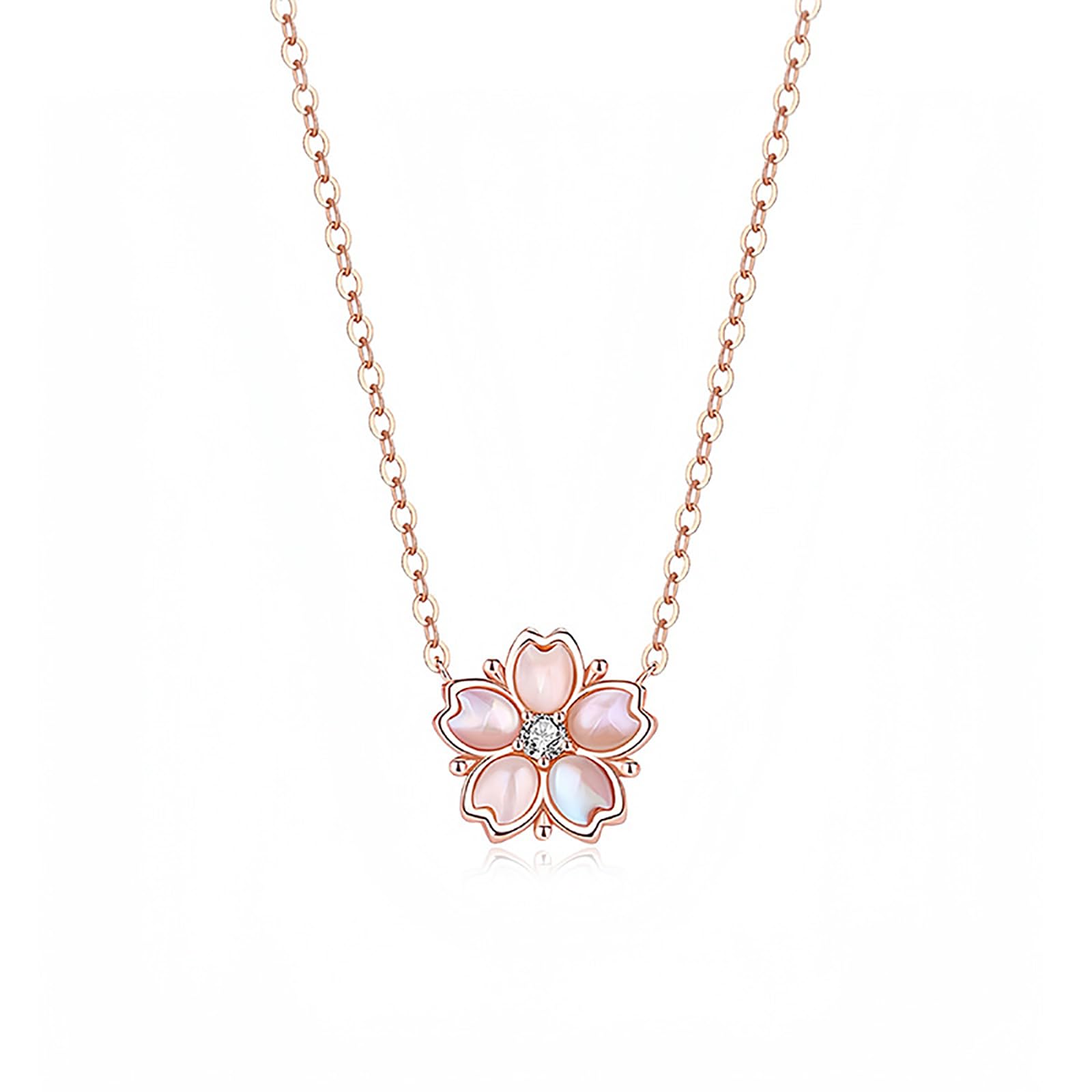 

Cherry Blossom Necklace for Pink Blossoms are in Full Silver Flower Pendant High School Birthday Gift for Popular [FH.bird] Women, Popular, Gold,