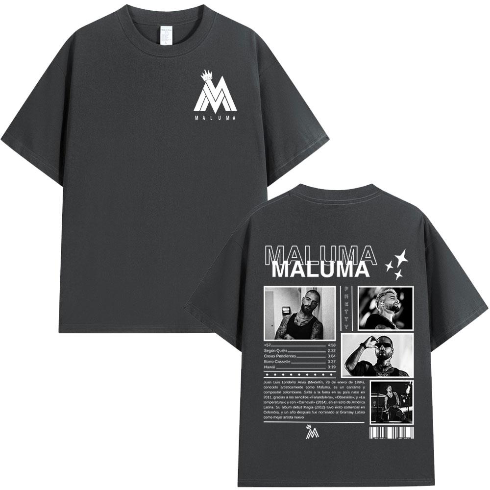 Rapper MALUMA Album Grafik T-Shirt Unisex Hip Hop Mode Retro Kurzarm T-Shirt 100% Baumwolle Oversized T-Shirt Streetwear