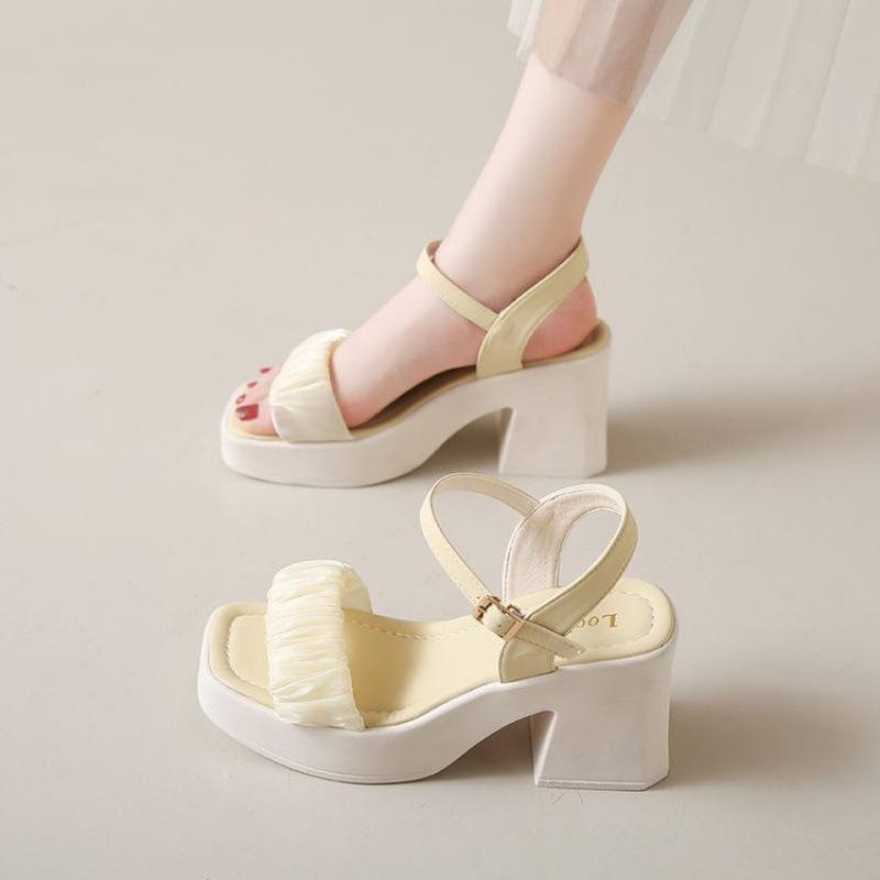 High-heeled Sandals Women's Summer 2025 New Versatile Thick-heeled Mary Jane Fairy Style Fashion Shoes with Skirts